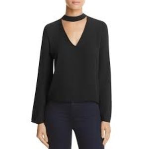 Black Balloon Sleeve Choker Neck Top